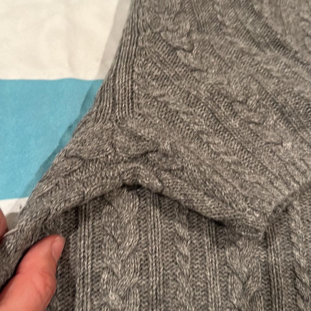 EUC Brooks Brothers women’s cable knit grey sweater dress, size L - Picture 3 of 8